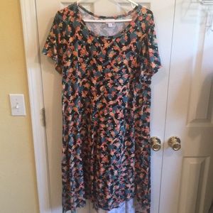 Black, Apricot & Green Carly Dress